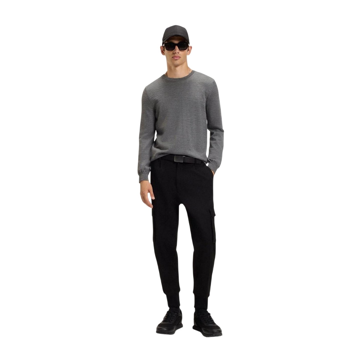 Grey - Lifestyle - Hugo Boss Mens San Cedric-M1 Crew Neck Jumper