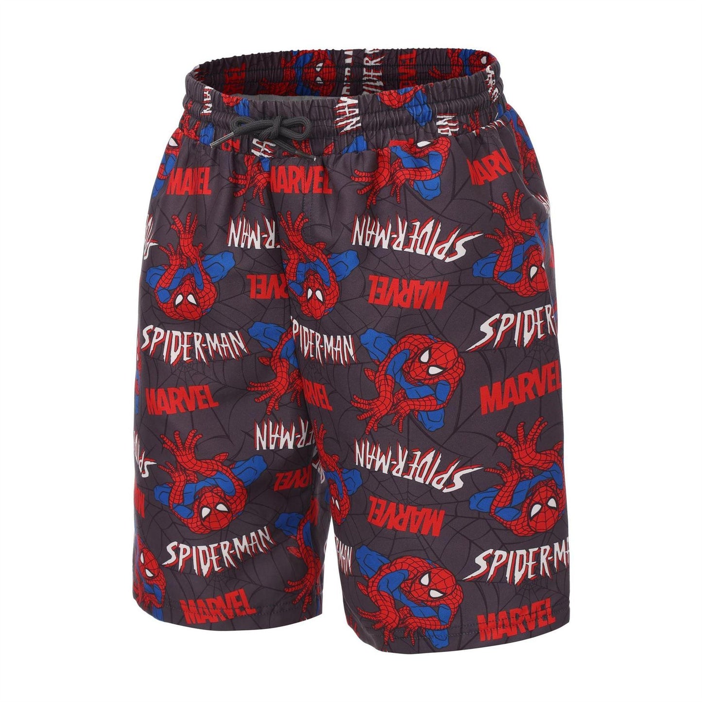 Multicoloured - Side - Spider-Man Childrens-Kids All-Over Print Swim Shorts