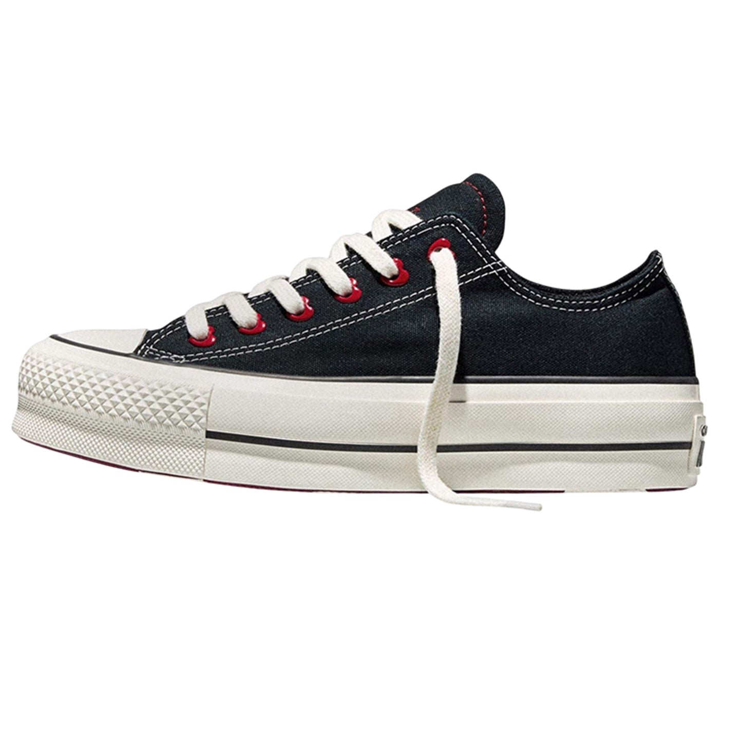 Black - Side - Converse Womens-Ladies Chuck Taylor Canvas Platform Shoes