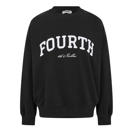 Black - Front - 4th & Reckless Womens-Ladies Leon Logo Crew Neck Sweatshirt