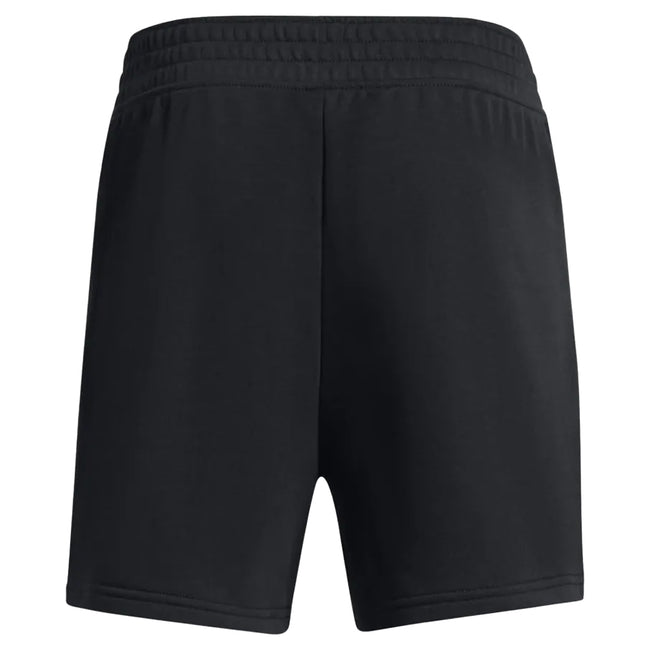 Black - Back - Under Armour Girls Rival Terry Cross Front Shorts
