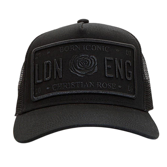Black - Front - Christian Rose Baby Trucker Cap