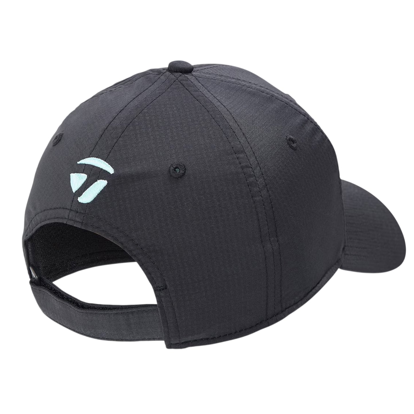 Black-Aqua - Back - TaylorMade Womens-Ladies Logo Curved Peak Golf Baseball Cap