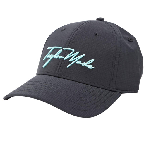 Black-Aqua - Front - TaylorMade Womens-Ladies Logo Curved Peak Golf Baseball Cap