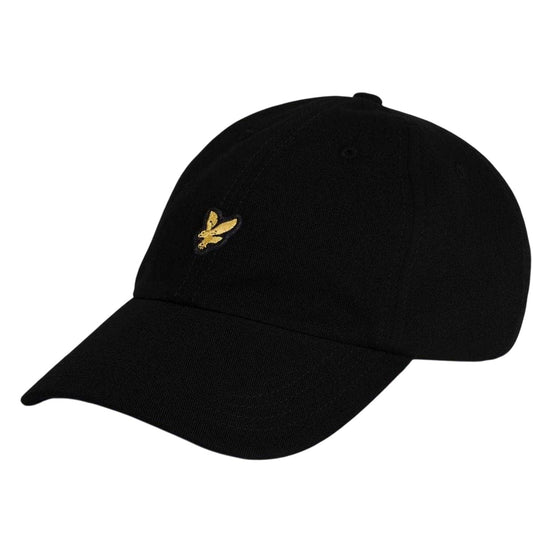 Jet Black - Front - Lyle & Scott Mens Logo Curved Peak Dad Hat