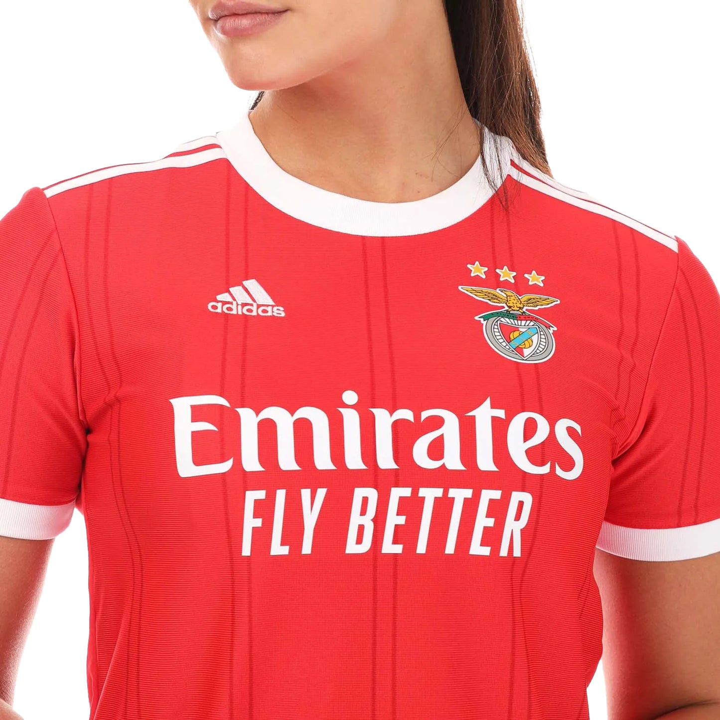 Red - Side - Adidas Womens-Ladies 2022-23 SL Benfica Home Jersey