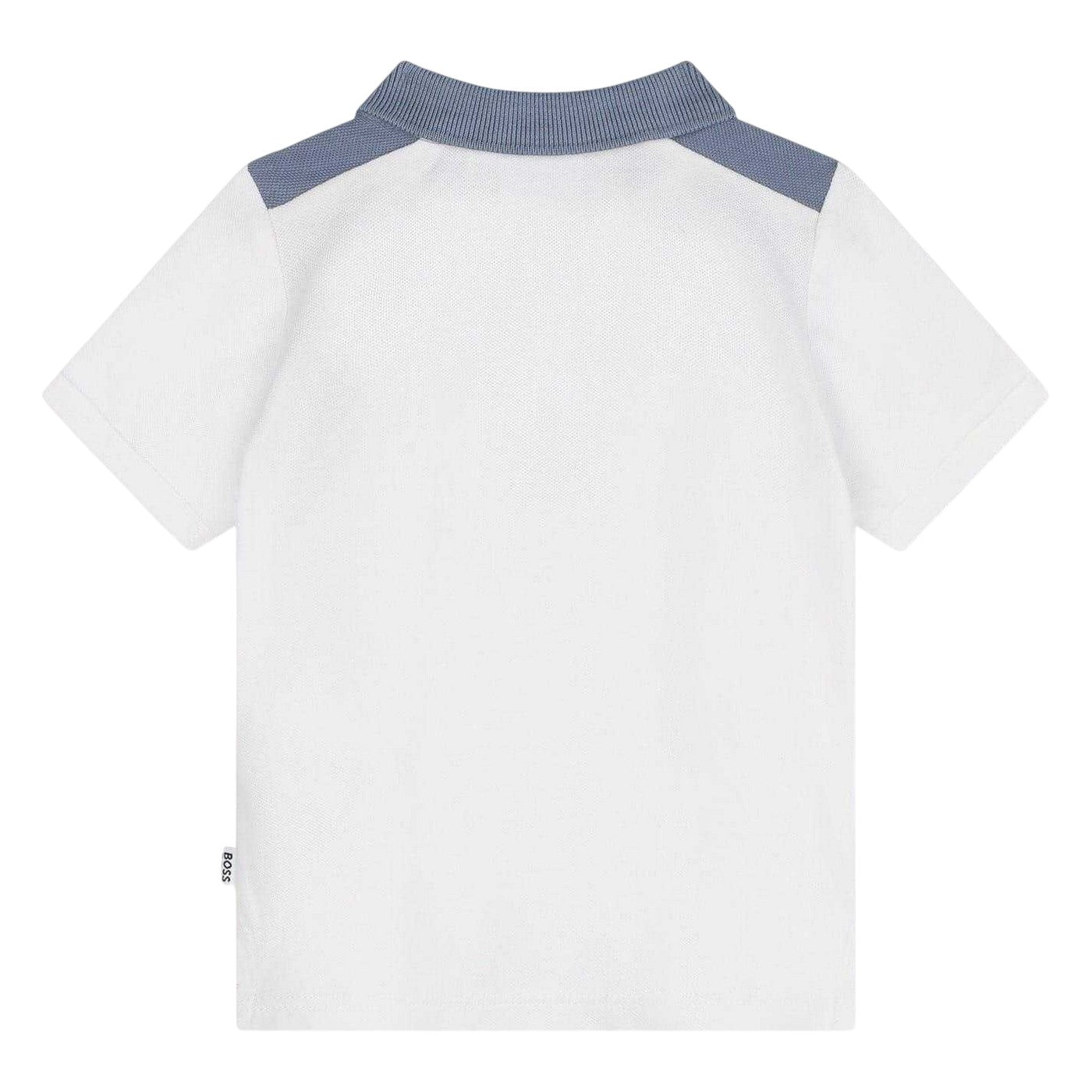 White - Back - Boss Childrens-Kids Relaxed Fit Short-Sleeved Polo Shirt