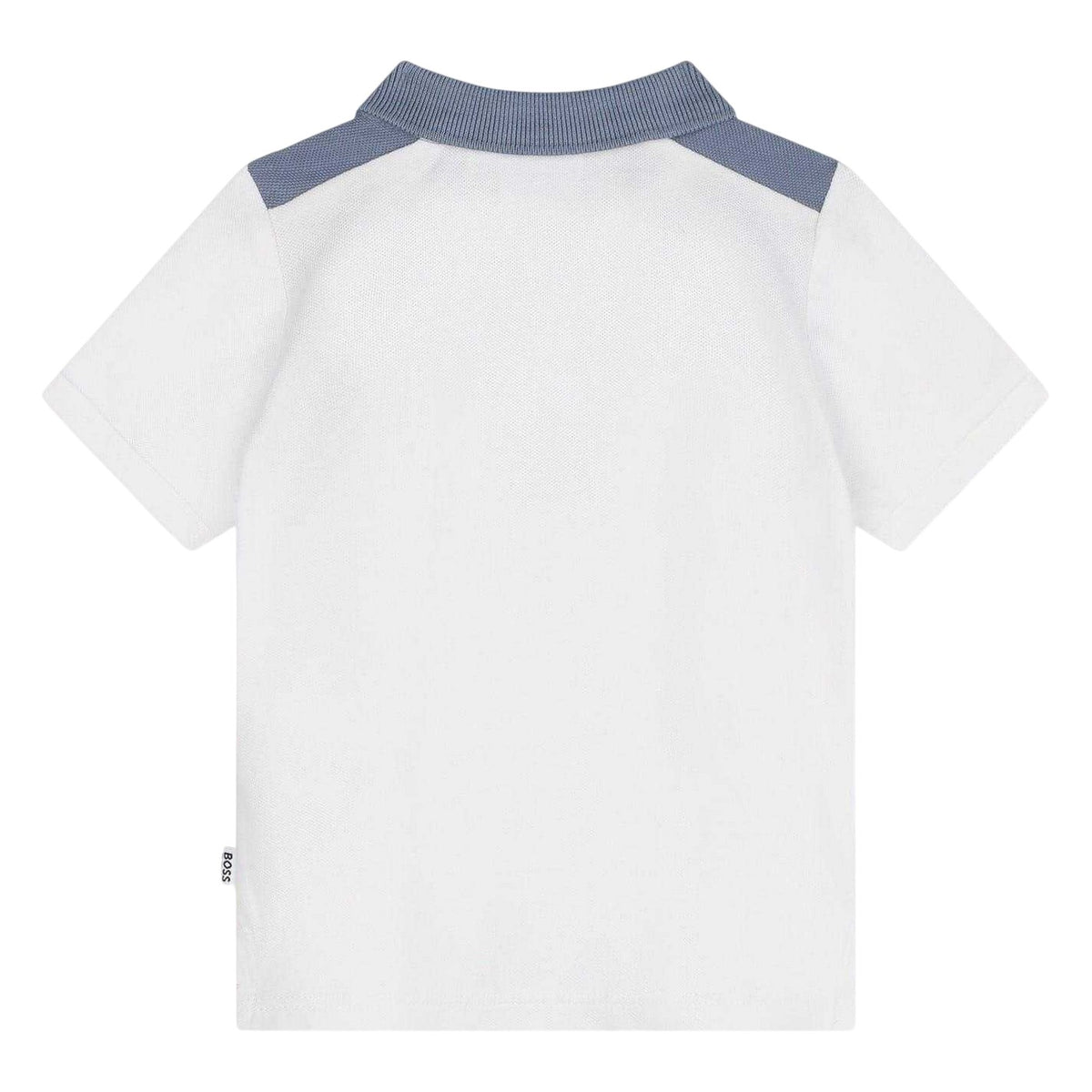 White - Back - Boss Childrens-Kids Relaxed Fit Short-Sleeved Polo Shirt