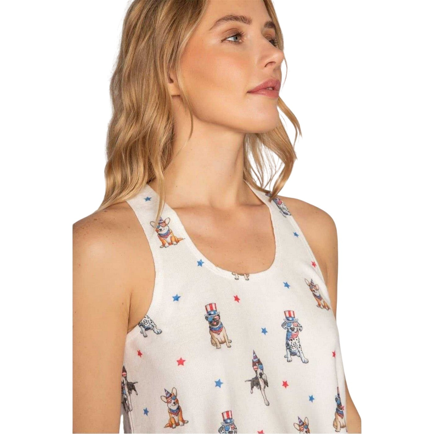 Off White - Lifestyle - PJ Salvage Womens-Ladies Dog Print Sleeveless Tank Top