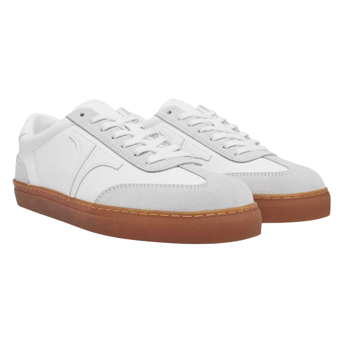 White - Pack Shot - Ted Baker Mens Robert Leather Flat Trainers
