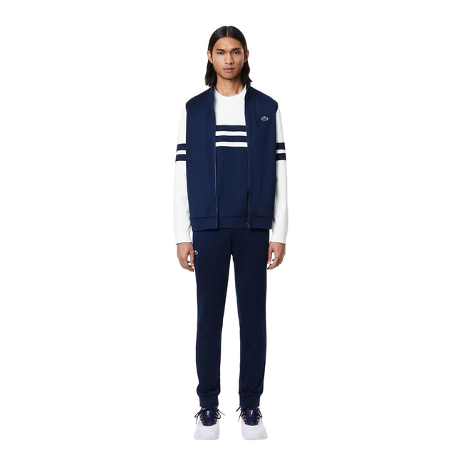 White-Navy - Lifestyle - Lacoste Mens Interlock Stretch Tennis Sweatshirt