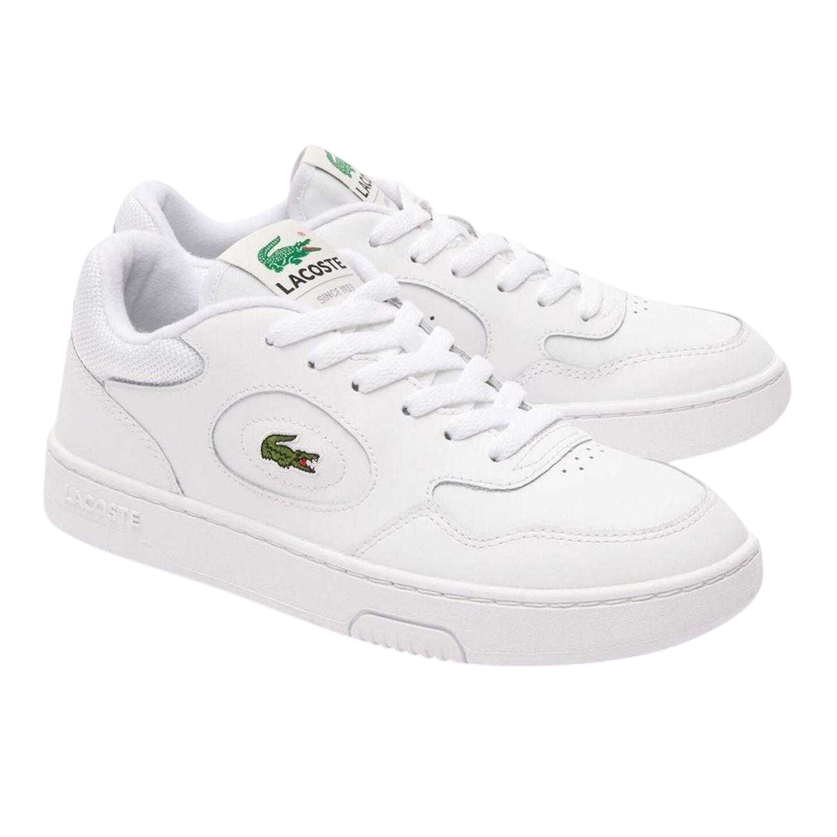 White - Lifestyle - Lacoste Womens-Ladies Lineset Crocodile Leather Trainers