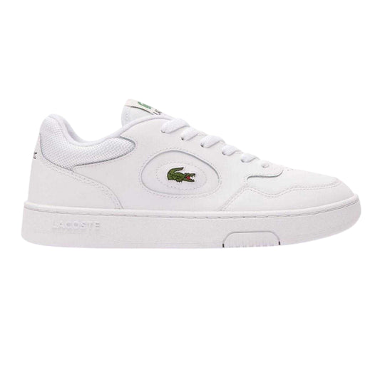 White - Front - Lacoste Womens-Ladies Lineset Crocodile Leather Trainers