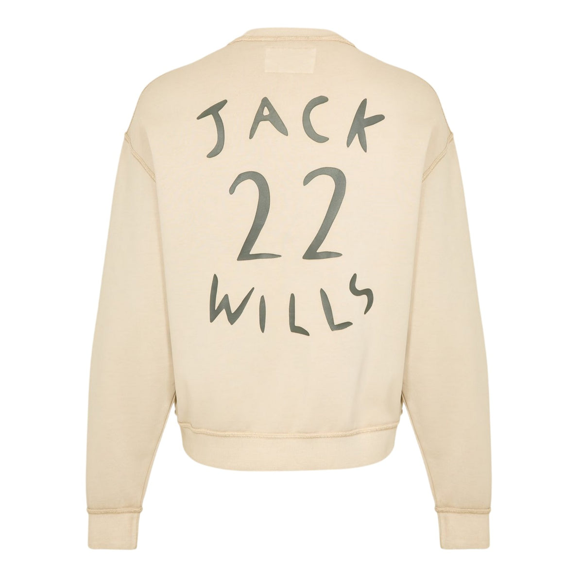 Putty - Back - Jack Wills Mens Logo Crew Neck Relaxed Fit Long-Sleeved Jumper