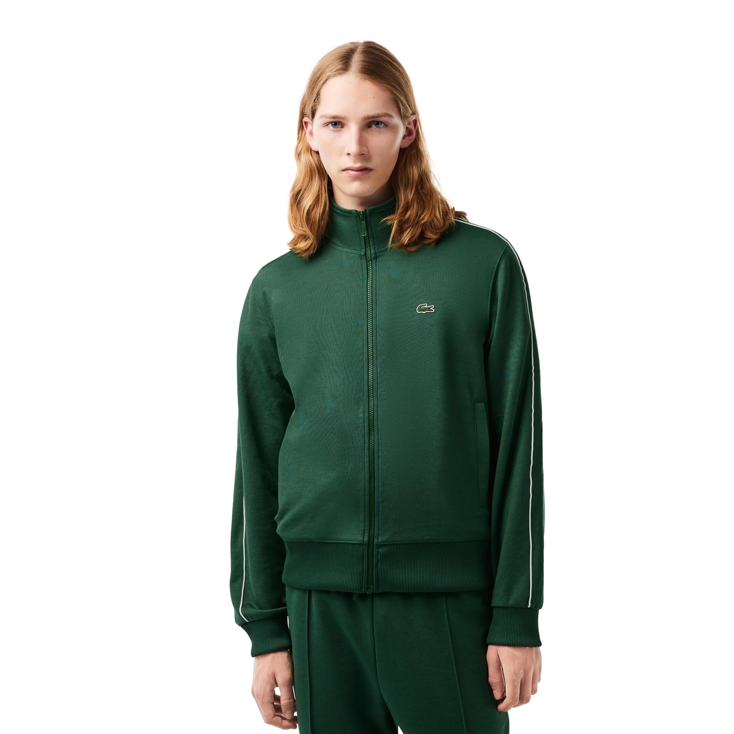 Green - Lifestyle - Lacoste Mens Paris Piqué Zip Front Track Jacket
