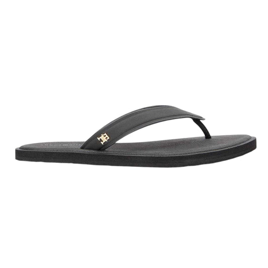 Black - Front - Tommy Hilfiger Womens-Ladies Scandi Slip-on Flip Flops