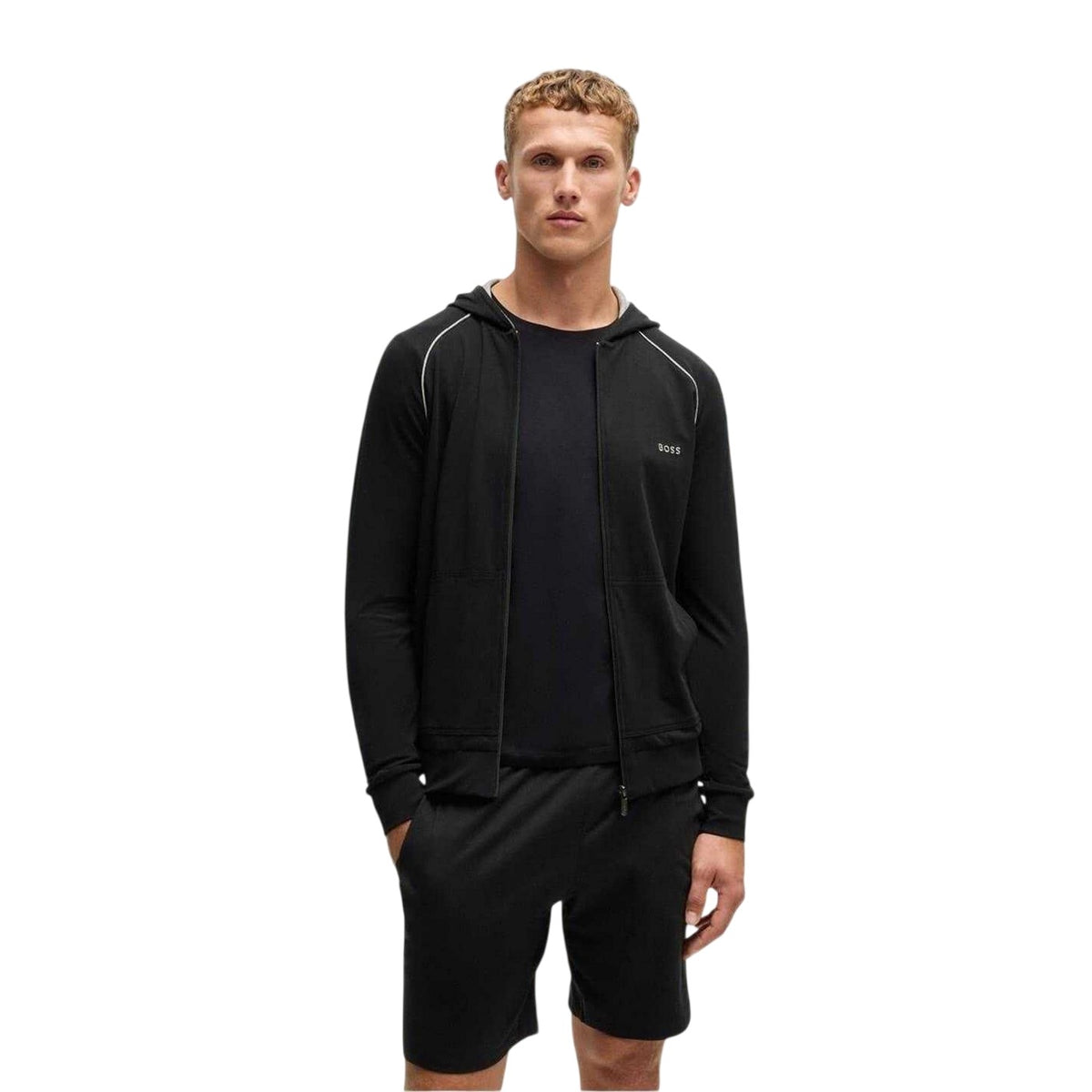 Black - Lifestyle - Boss Mens Mix&Match Full Zip Hoodie
