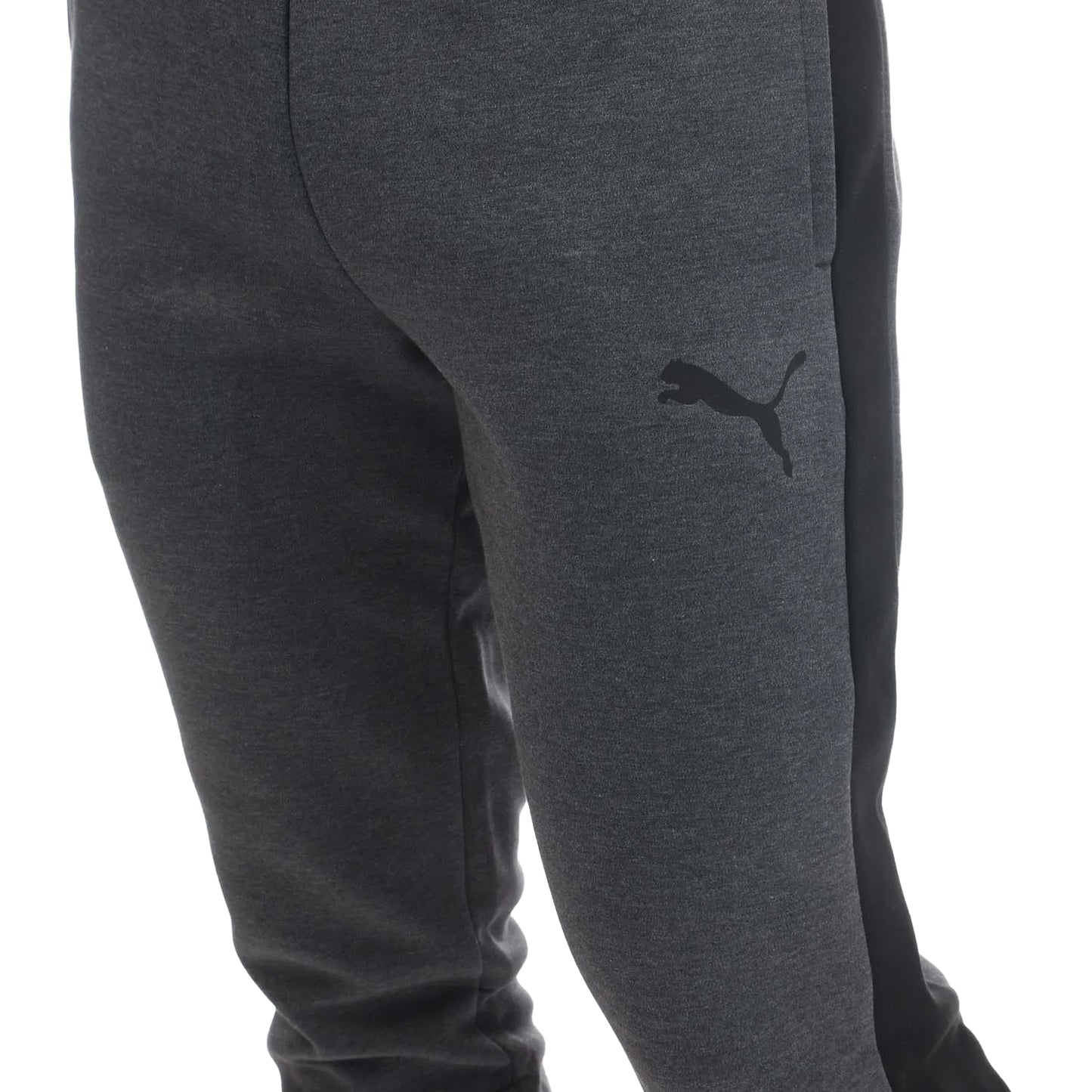 Grey Heather - Side - Puma Mens Evostripe Core Jogging Bottoms