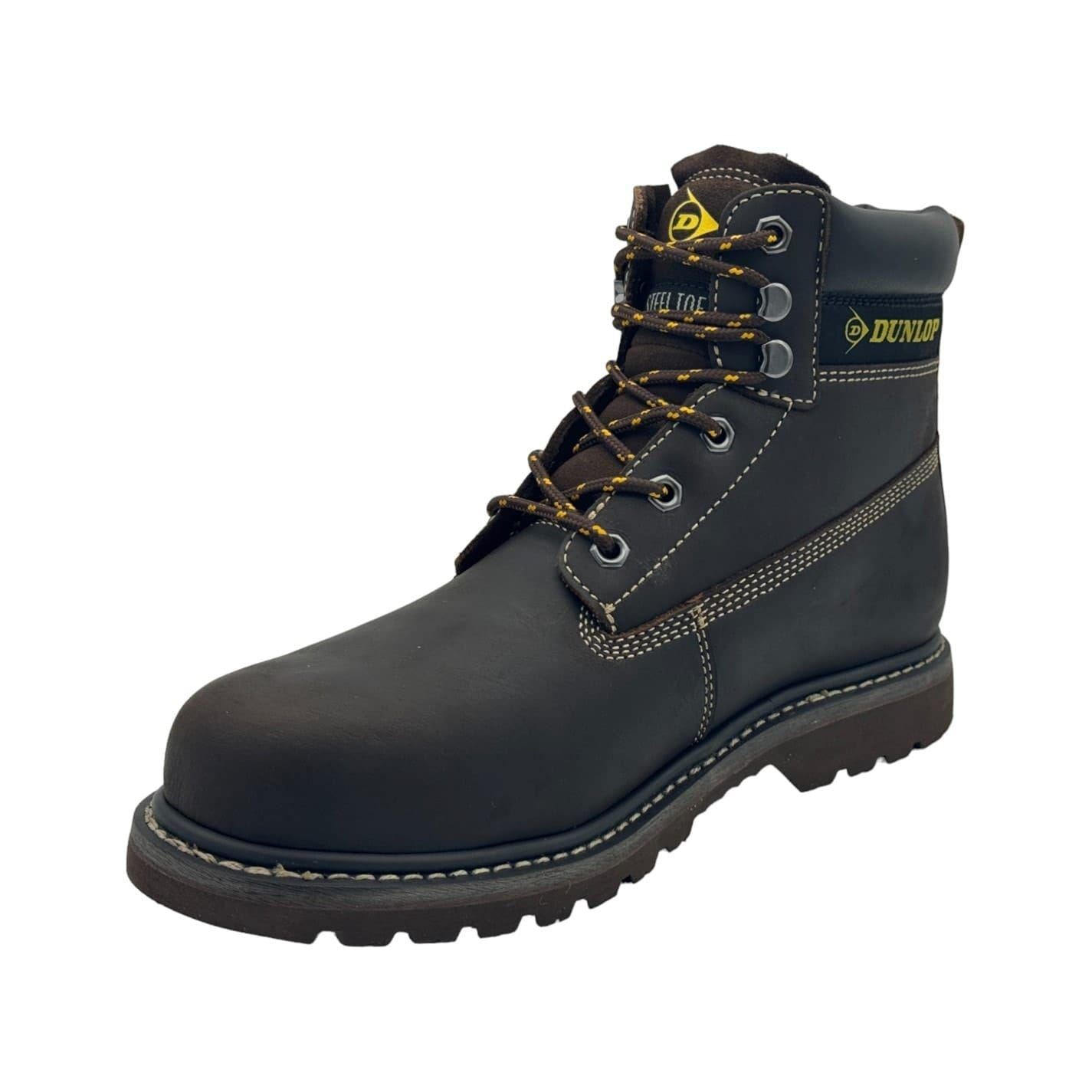 Brown - Pack Shot - Dunlop Mens Nevada Leather Steel Toe Cap Safety Boots