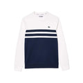 White-Navy - Front - Lacoste Mens Interlock Stretch Tennis Sweatshirt