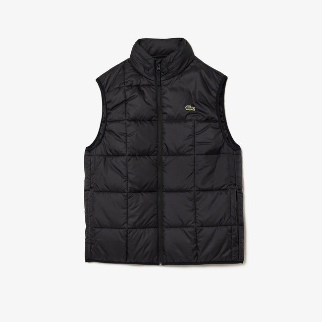 Black - Lifestyle - Lacoste Mens Logo Puffer Gilet