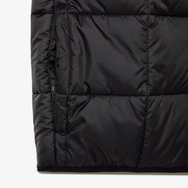Black - Close up - Lacoste Mens Logo Puffer Gilet