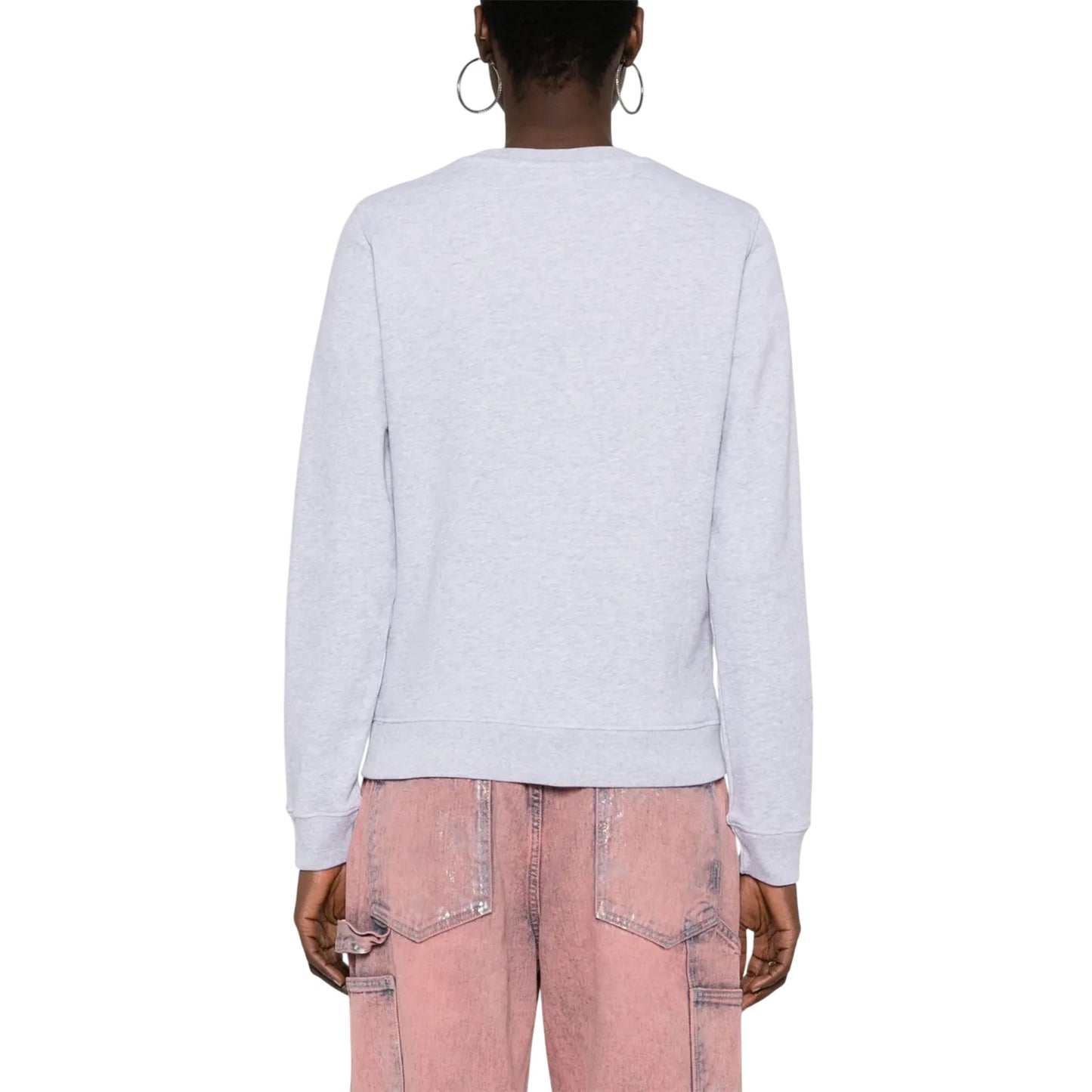 Grey - Back - Maison Kitsuné Womens-Ladies Logo Cotton Sweatshirt