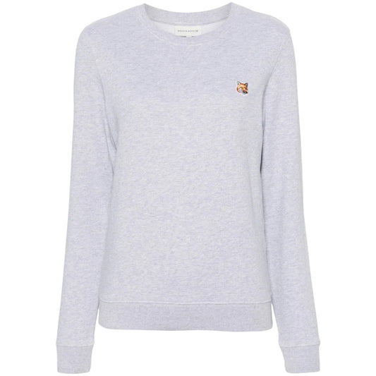 Grey - Front - Maison Kitsuné Womens-Ladies Logo Cotton Sweatshirt
