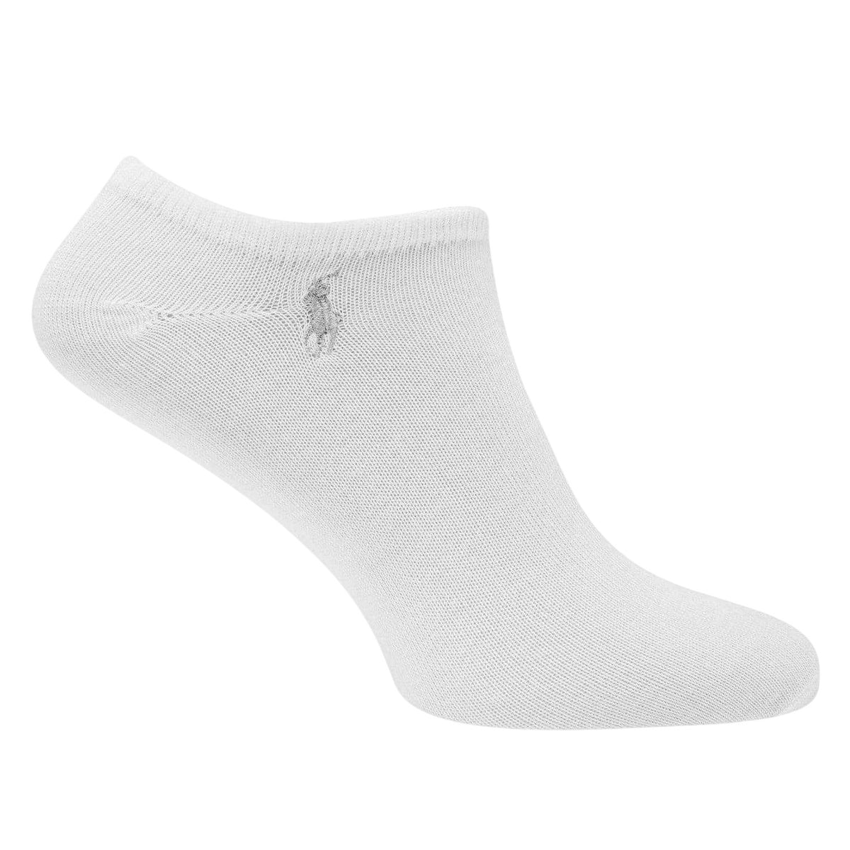 White - Pack Shot - Ralph Lauren Mens Polyester Trainer Socks (Pack of 6)