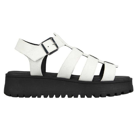 White - Front - Jack Wills Womens-Ladies Gladiator Platform Sandals