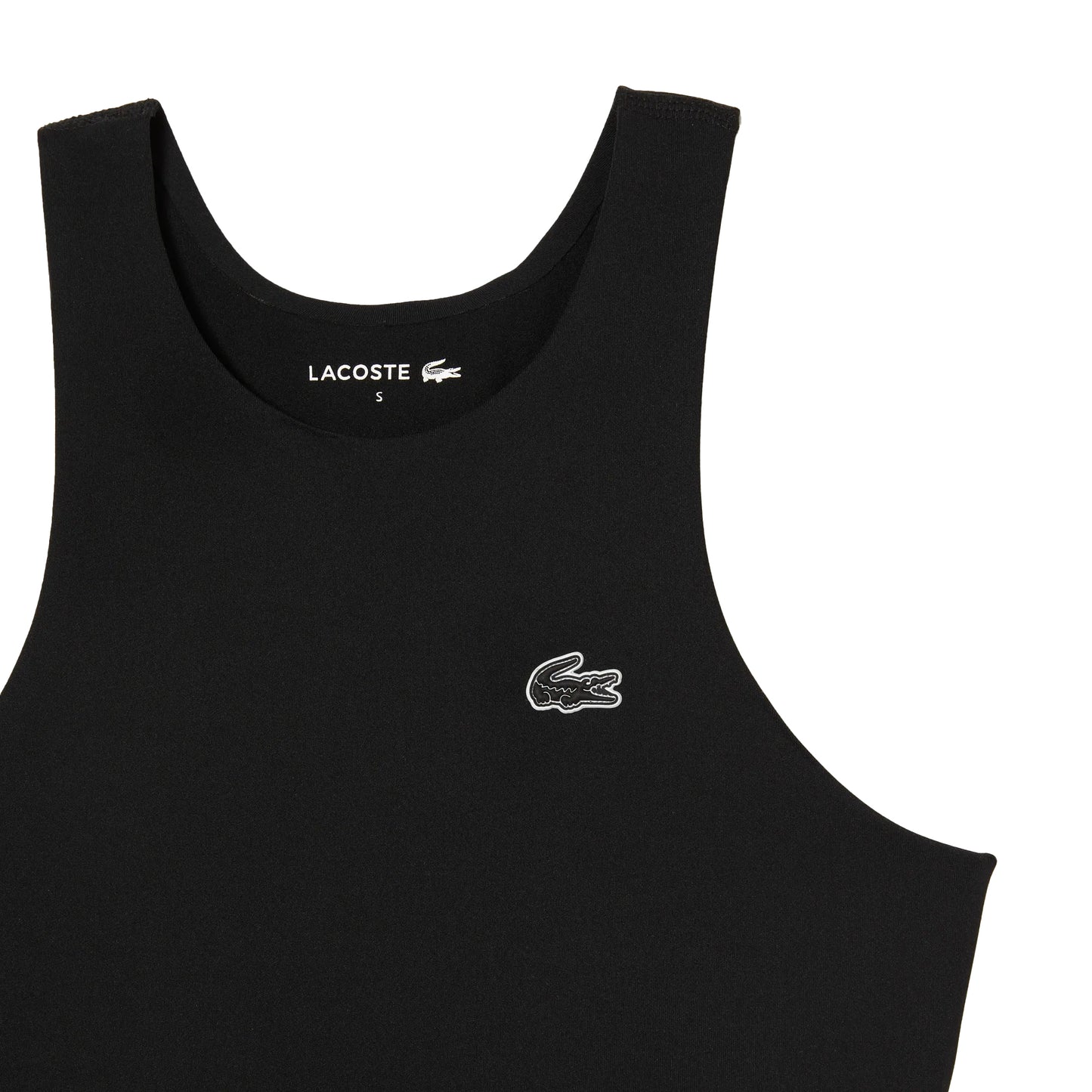 Black - Side - Lacoste Womens-Ladies Recycled Polyamide Quick Dry Sports Bra