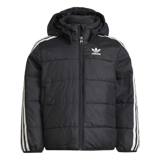 Black - Front - Adidas Childrens-Kids Originals 3 Stripes Puffer Jacket
