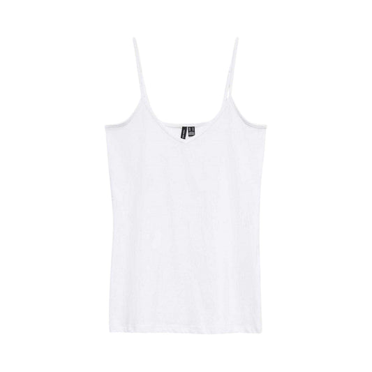 Bright White - Front - Vero Moda Womens-Ladies Cotton Blend Vest Top