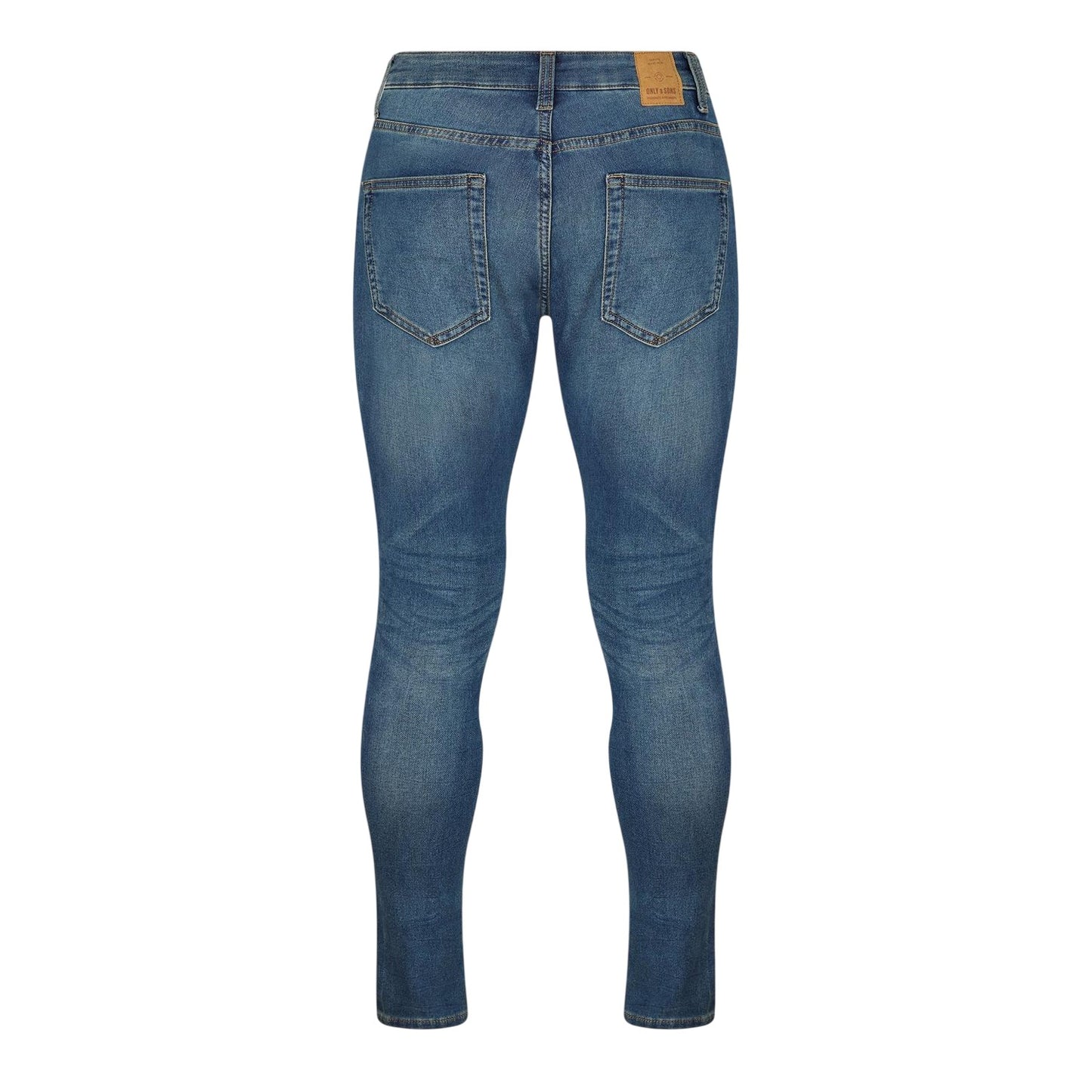 Blue - Back - Only Mens Denim Slim Jeans