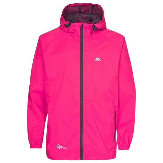 Sasparilla Pink Print - Front - Trespass Womens-Ladies Qikpac Relaxed Fit Hooded Jacket