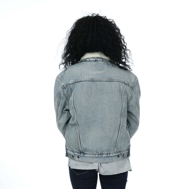 Denim - Back - Levis Womens-Ladies Ex-Boyfriend Sherpa Trucker Jacket