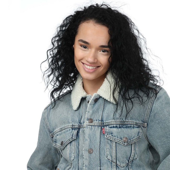 Denim - Side - Levis Womens-Ladies Ex-Boyfriend Sherpa Trucker Jacket