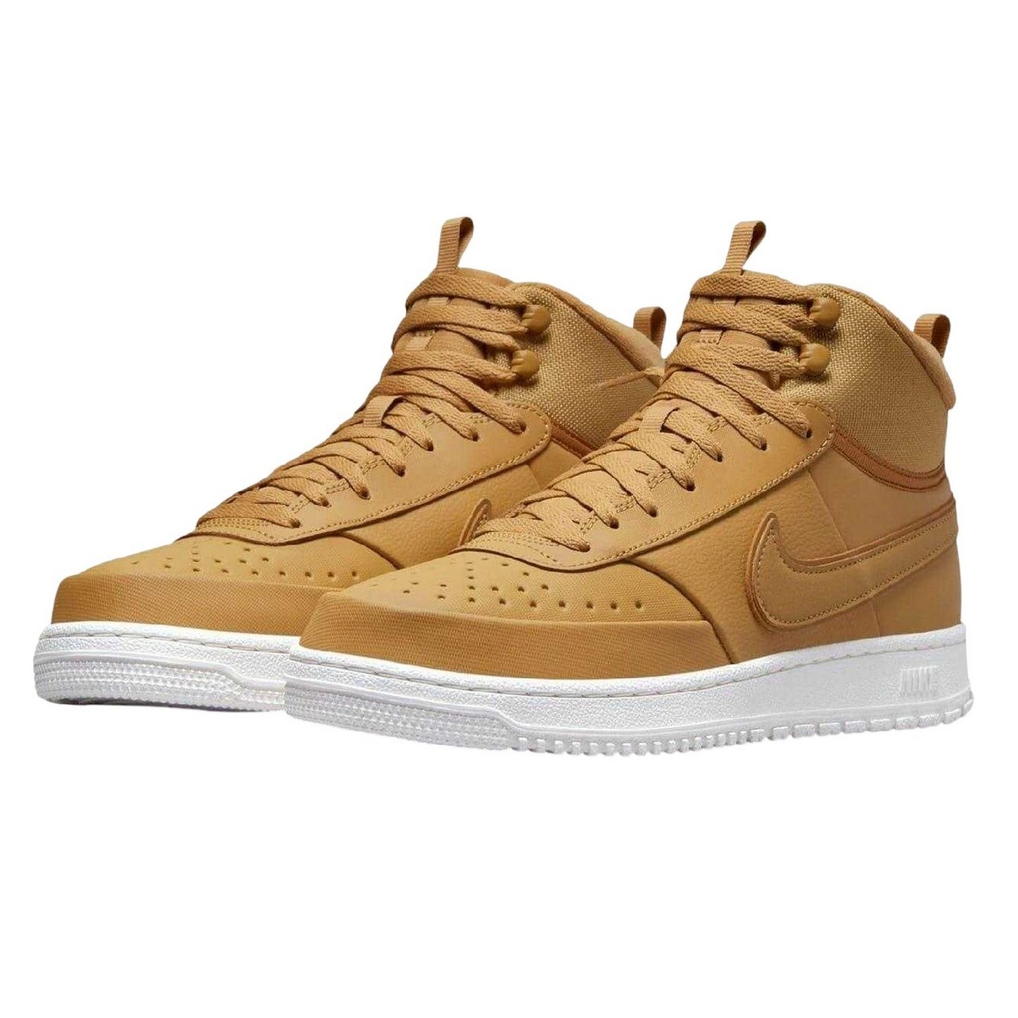 Gold-White - Side - Nike Mens Court Vision Next Nature Synthetic High-top High Top Trainers