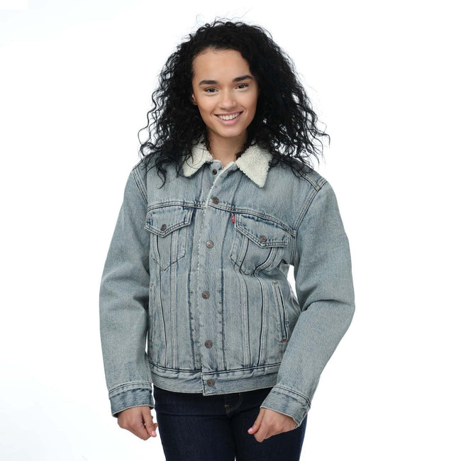 Denim - Front - Levis Womens-Ladies Ex-Boyfriend Sherpa Trucker Jacket
