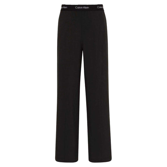 Black - Front - Calvin Klein Womens-Ladies Wide Leg Joggers