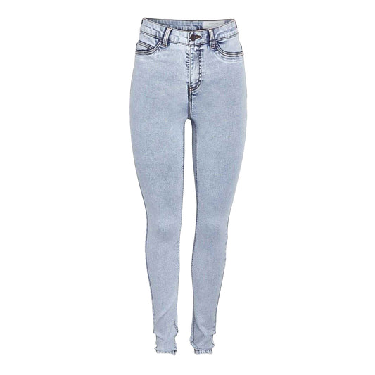 Light Blue - Front - Noisy May Womens-Ladies Skinny Jeans