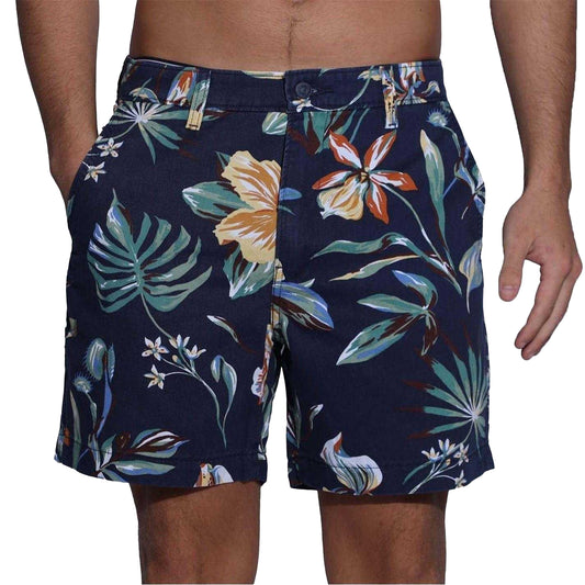 Navy Floral - Front - Levis Mens Authentic Nepenthe Denim Tropical Floral Shorts