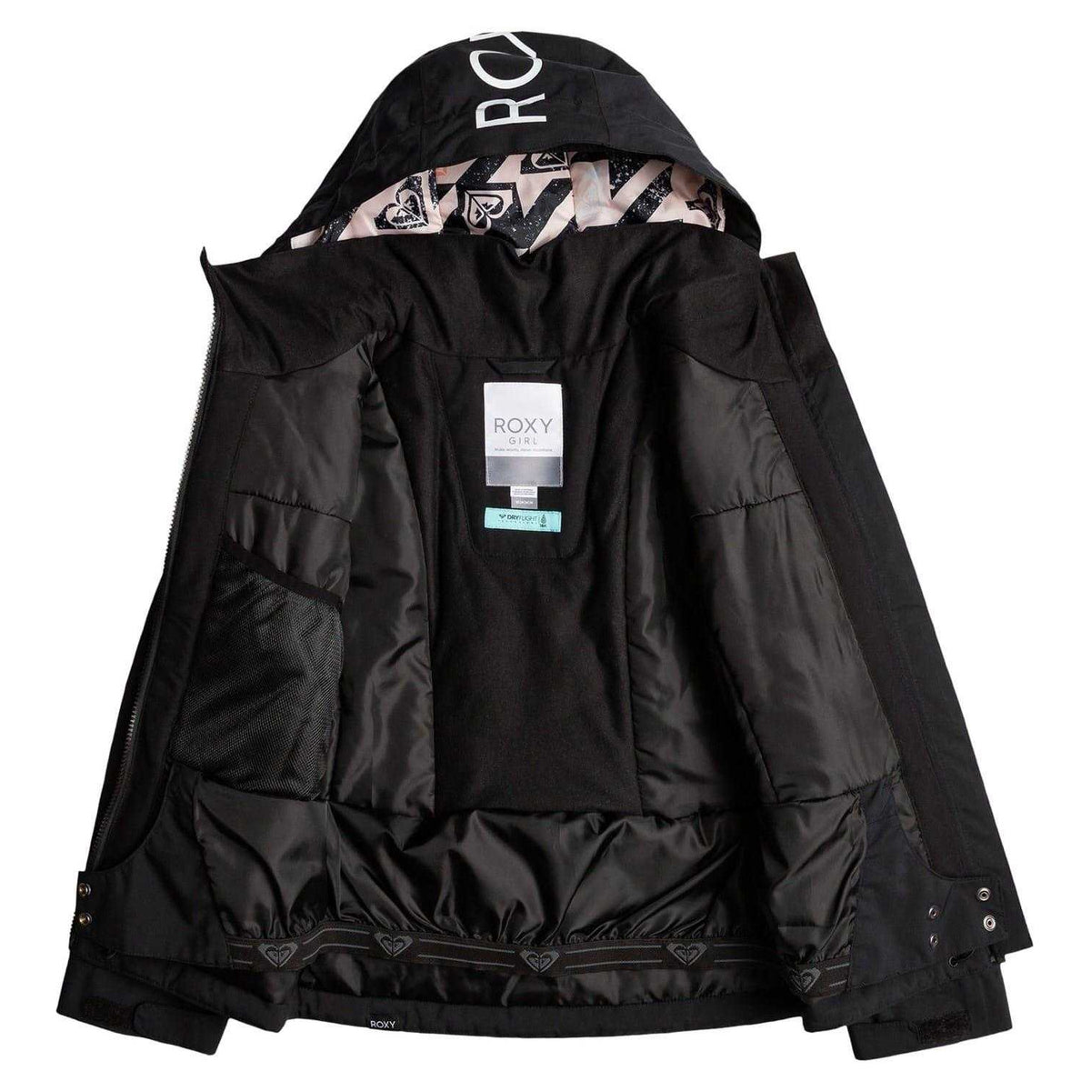 Black Melange - Side - Roxy Girls Ski Jacket