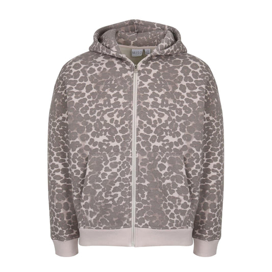 Leopard - Front - Miso Unisex Adult Leopard Pattern Sweat Jacket