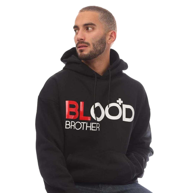 Black - Side - Blood Brother Mens Brand Hoodie