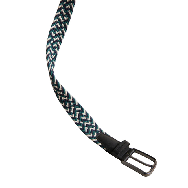 Black - Back - Ted Baker Woven Leather Trim Belt