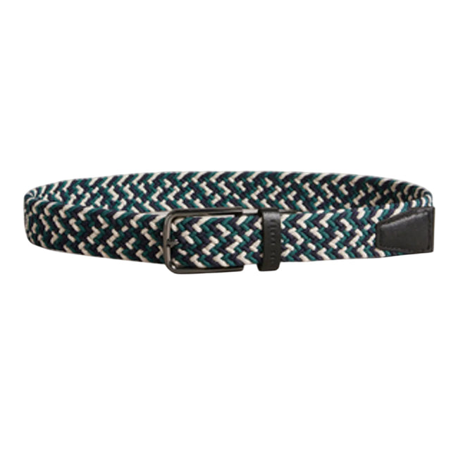 Black - Front - Ted Baker Woven Leather Trim Belt