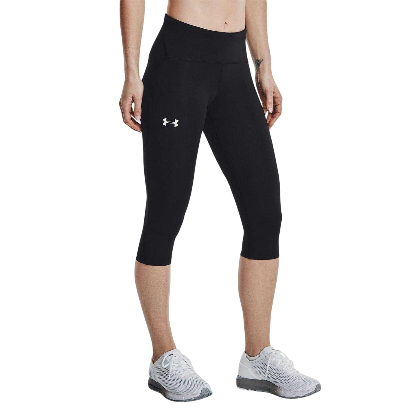 Black - Side - Under Armour Womens-Ladies Fly Fast Leggings