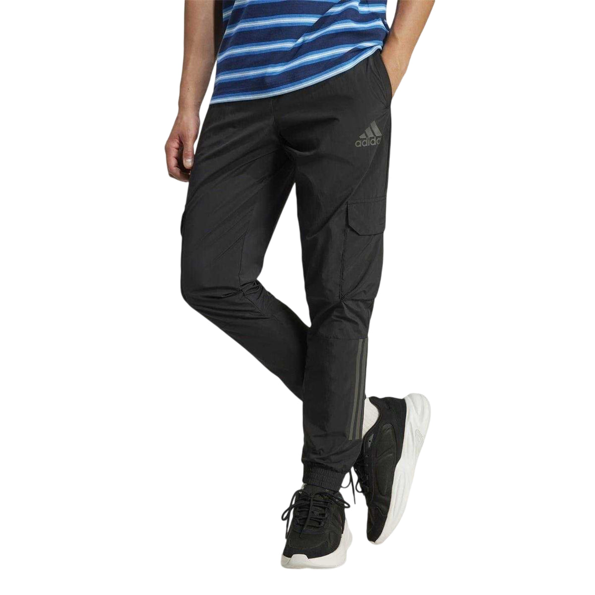 Black - Side - Adidas Mens Tech Jogging Bottoms