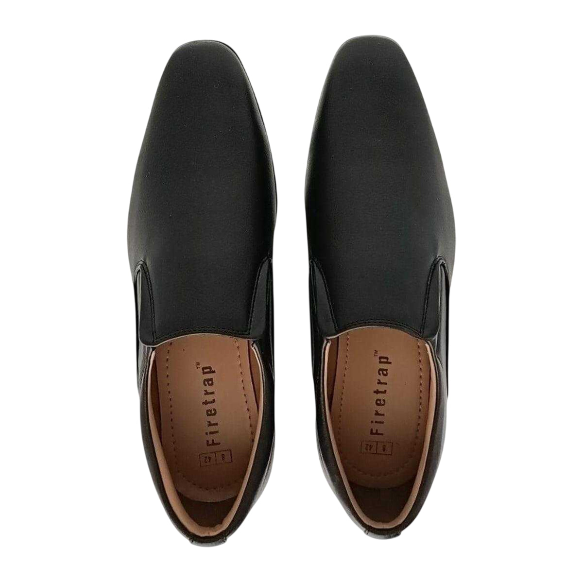 Black - Pack Shot - Firetrap Mens Slip Low Heel Formal Shoes